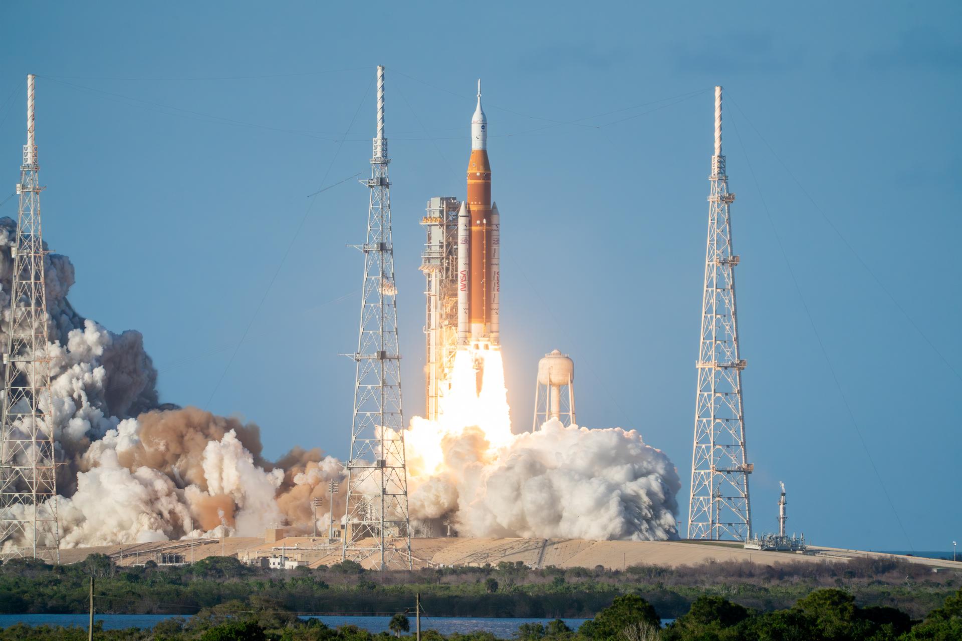 Four astronauts aboard NASA’s Orion spacecraft atop the SLS (Space Launch System) rocket launch on the agency’s Artemis II test flight, Wednesday, April 1 from Launch Complex 39B at NASA’s Kennedy Space Center in Florida. Artemis II lifted off at 6:35 p.m. ET. Artemis II is the first crewed mission of the agency’s Artemis campaign. The mission will send NASA astronauts Reid Wiseman, Victor Glover, and Christina Koch and CSA (Canadian Space Agency) astronaut Jeremy Hansen on an approximately 10-day journey around the Moon and back to Earth.